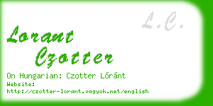 lorant czotter business card