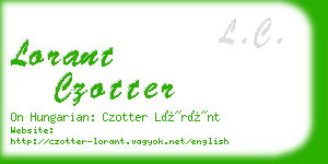 lorant czotter business card
